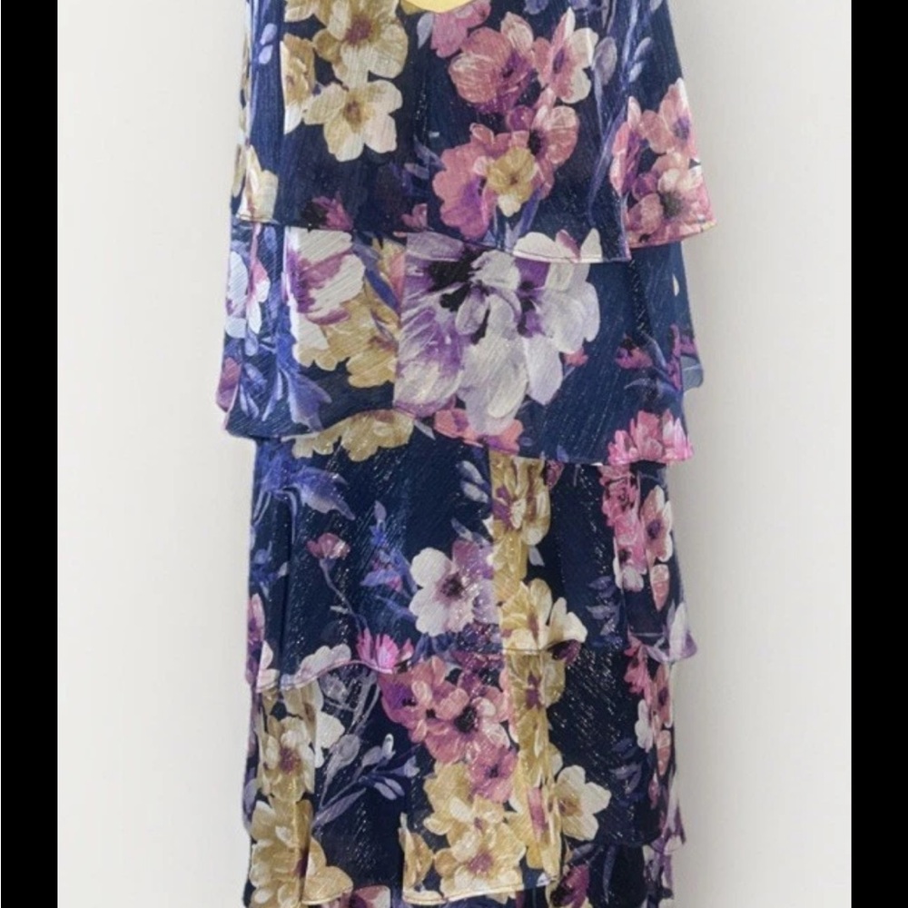 SLNY Navy Floral Dress